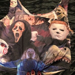 Horror movie crop tank top SMALL